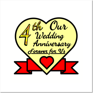 4th wedding anniversary Posters and Art